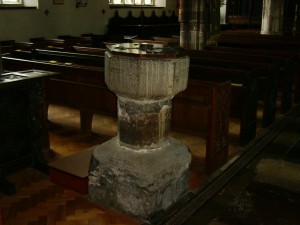 Baptismal font St. Saviours, Dartmouth, Devon, UK.