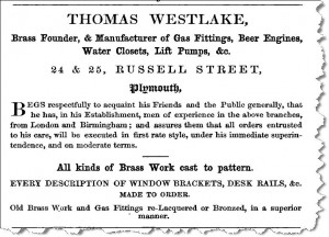 Trade advertisement from 1852 Plymouth