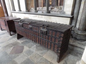 A parish chest with three locks