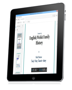 English/Welsh family history course on tablet computer