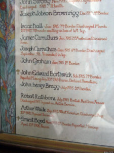 Isaac Hall in a war memorial in Cumbria