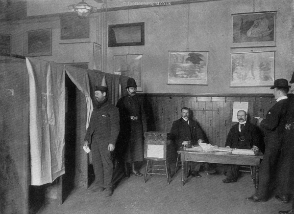 The People’s Will, Voting by Ballot at a Parliamentary Election from TheGenealogist Image archive