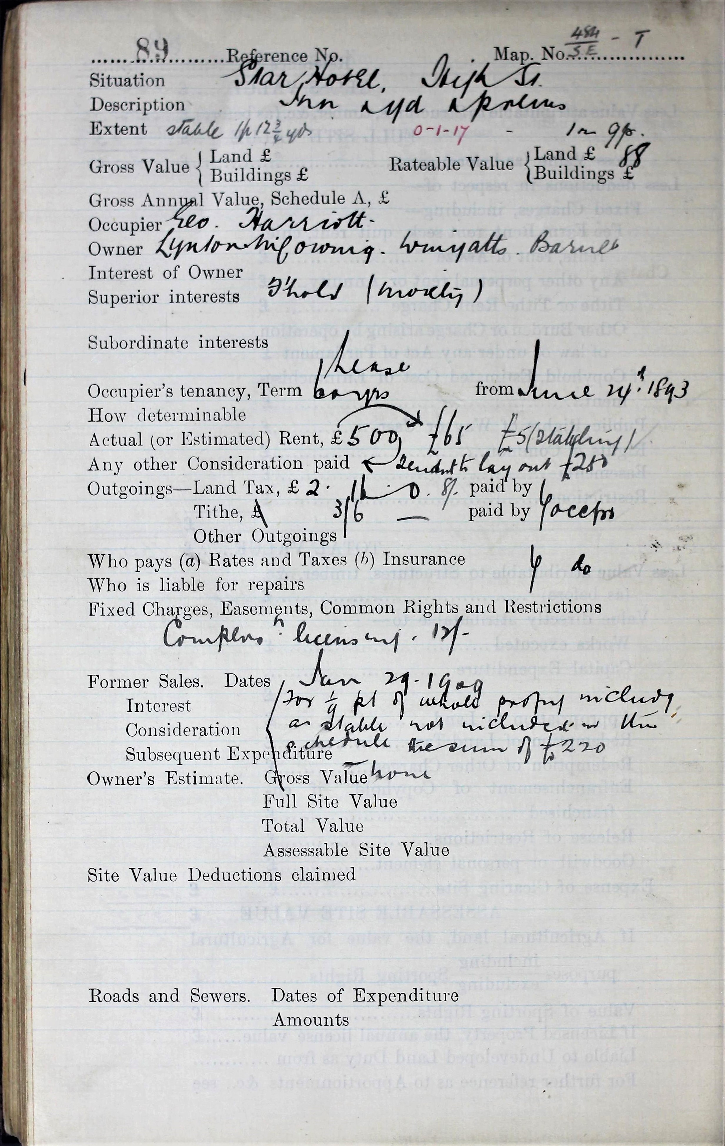 Field Book from the Lloyd George Domesday Survey