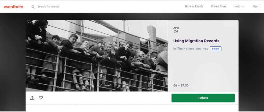 The National Archives Event – Using Migration Records 
