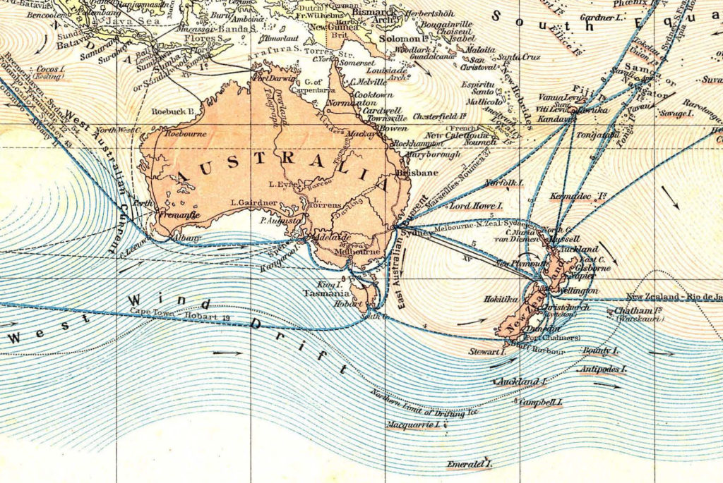 Australia map for TheGenealogist's Australian Records