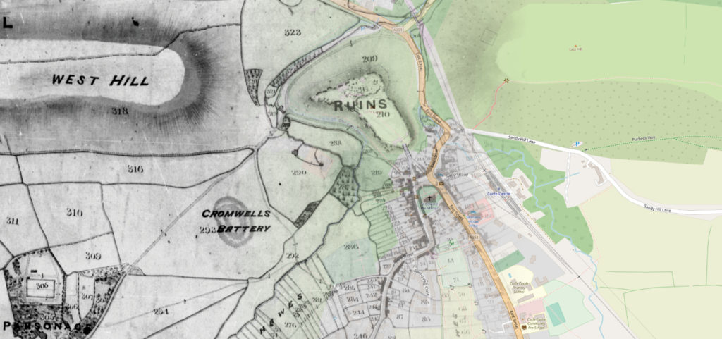 Corfe Castle map 