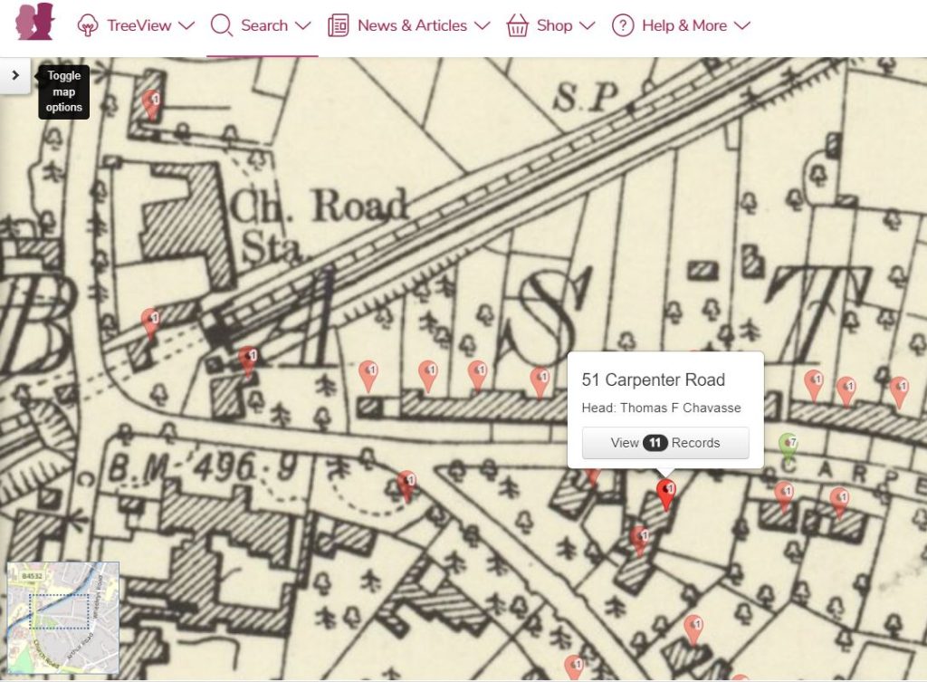 Census pins identify properties on Map Explorer™ 