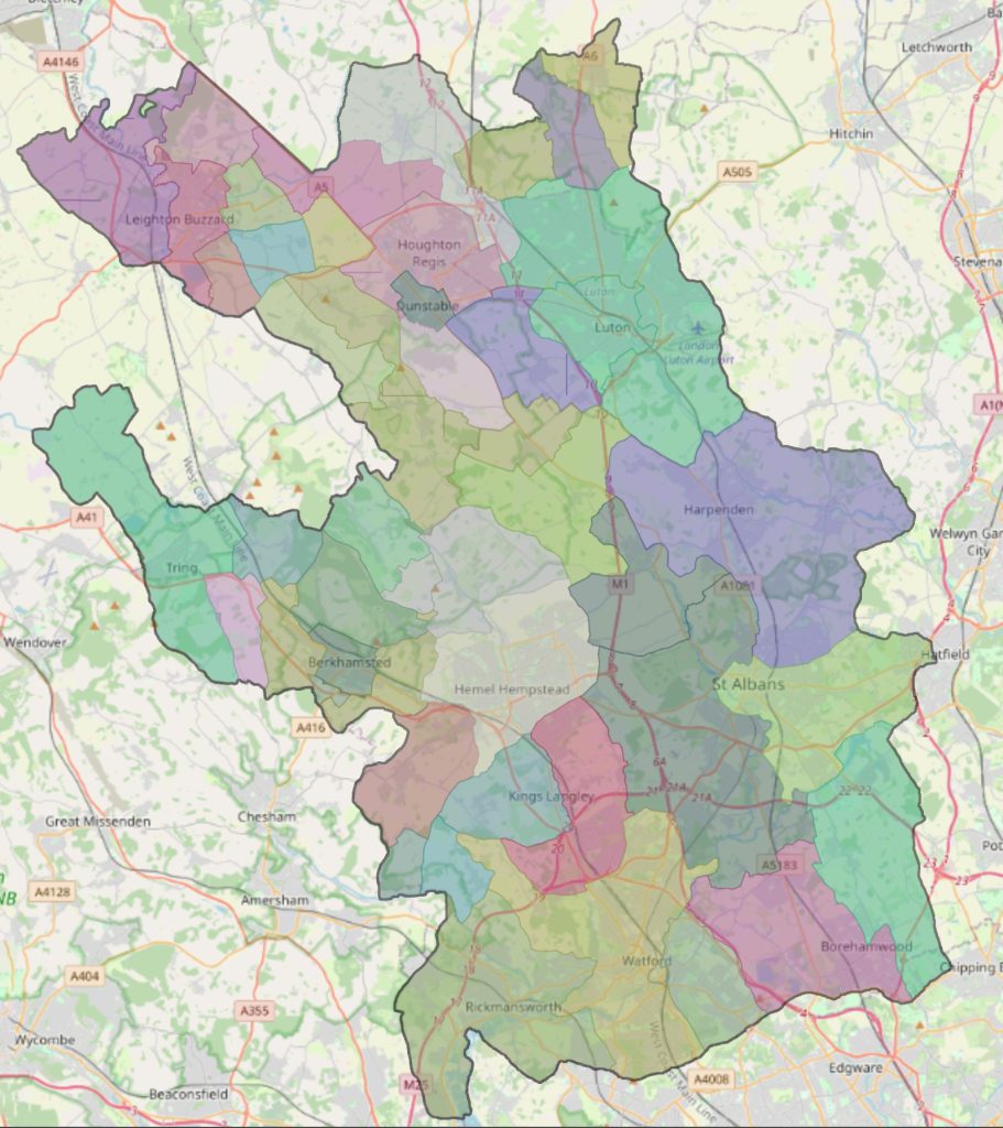 Area covered by this release of Lloyd George Domesday Records