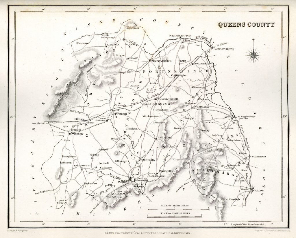 County Laois, once known as Queen's County from 1556 to 1922