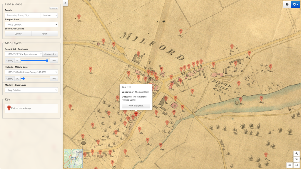 Milford Colour Tithe Map