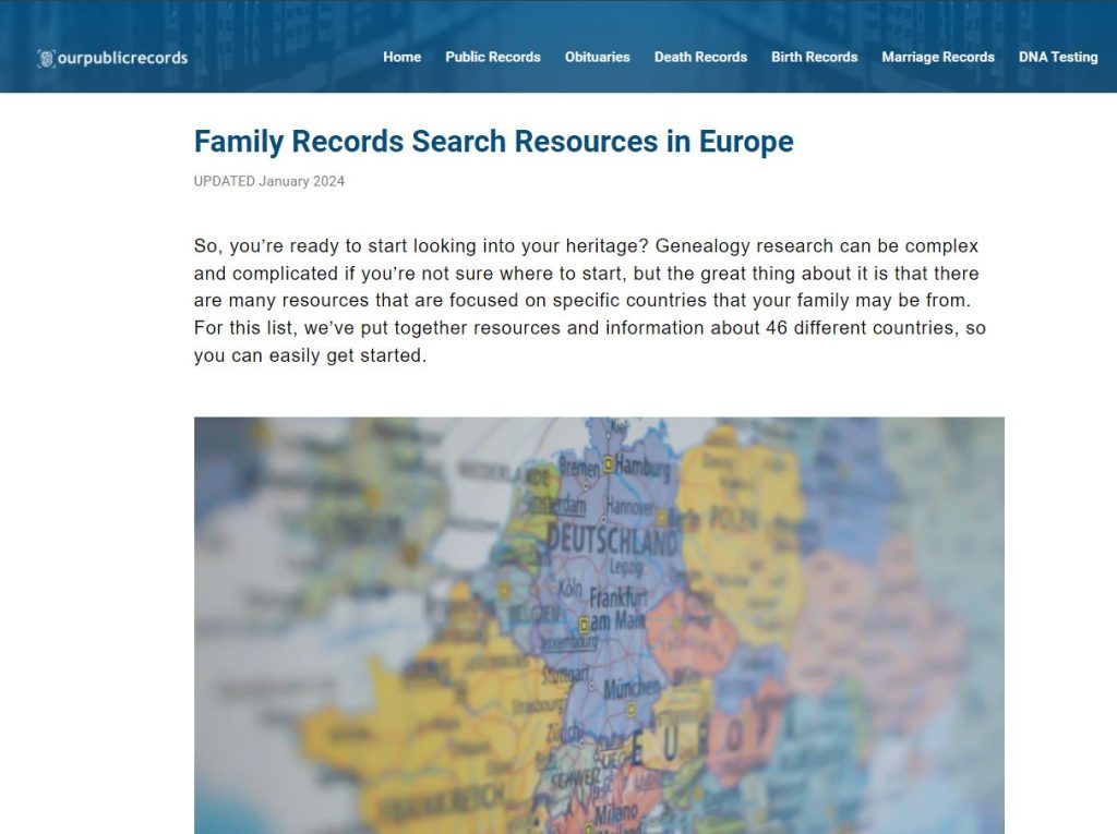 OurPublicRecords website